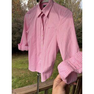 Lauren Ralph Lauren Women PT Non-Iron 100% Cotton Button Down Blouse Top Shirt